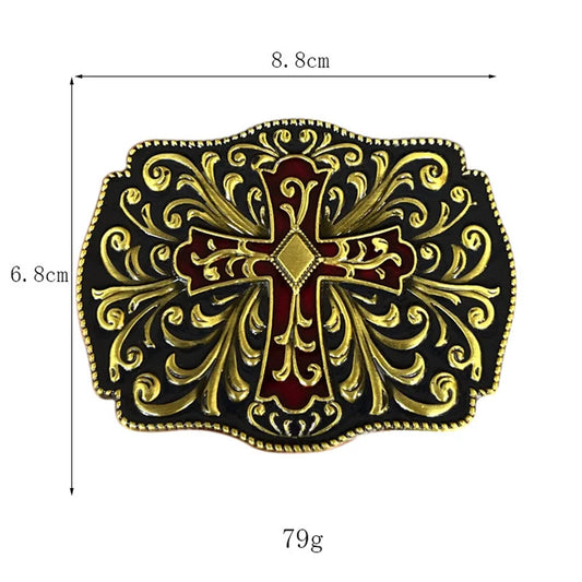 Tang grass cross belt buckle Western style