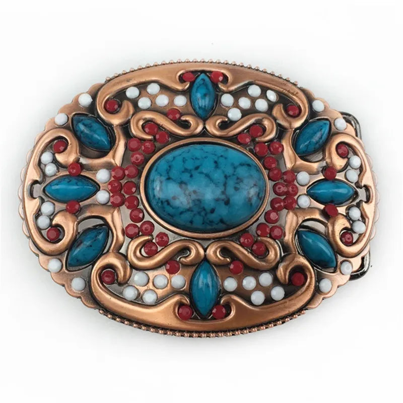 Turquoise retro belt buckle