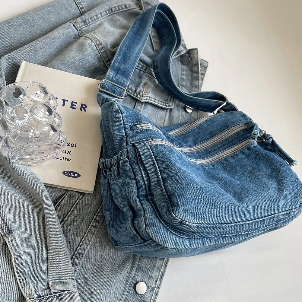 Casual Denim Crossbody Bag