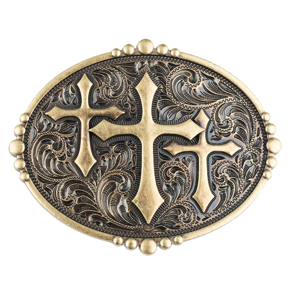 Patterned Cross Belt Buckle