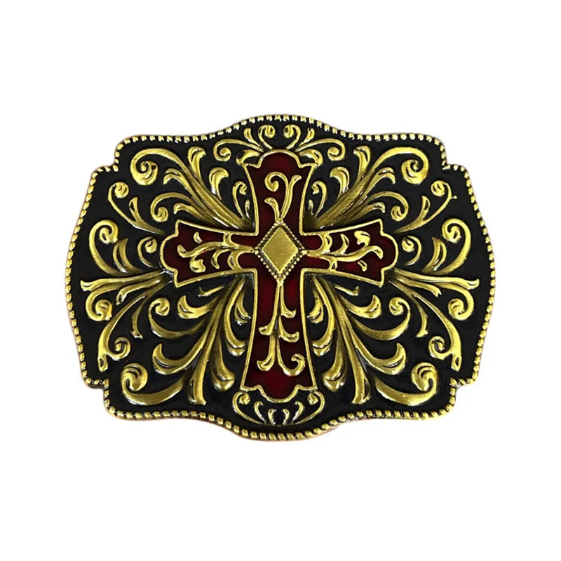 Tang grass cross belt buckle Western style