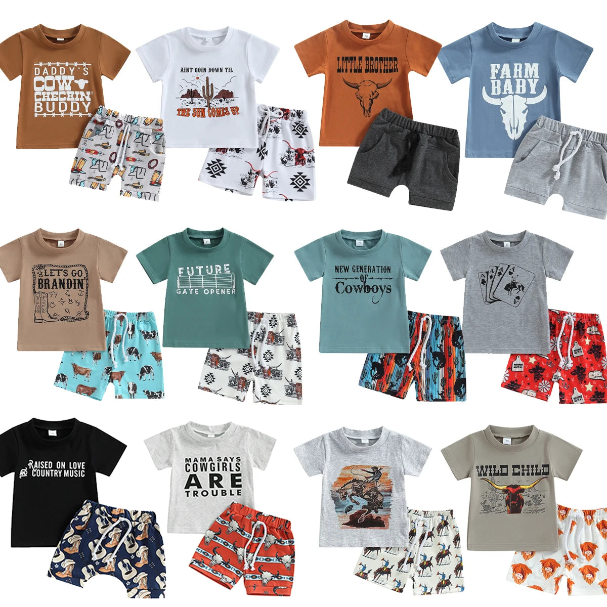 Baby Boy western Summer Sets