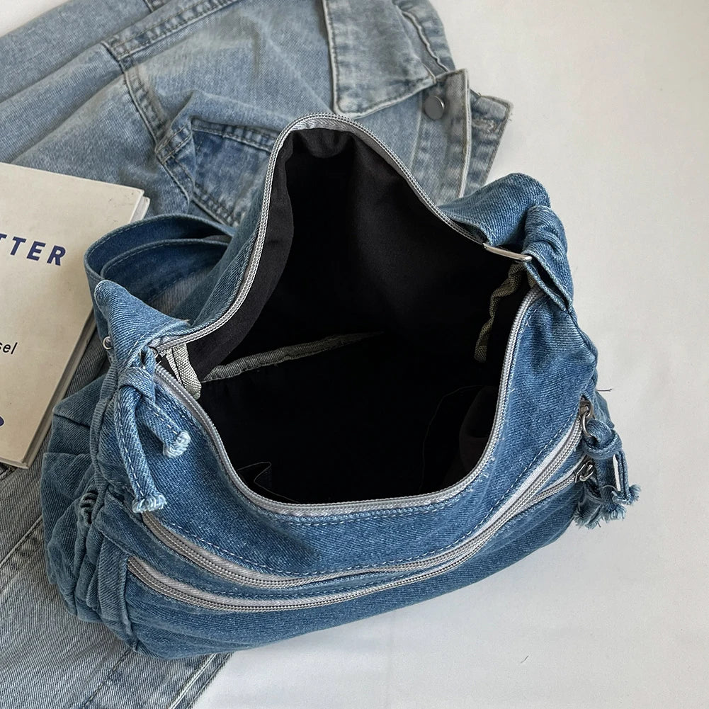 Casual Denim Crossbody Bag