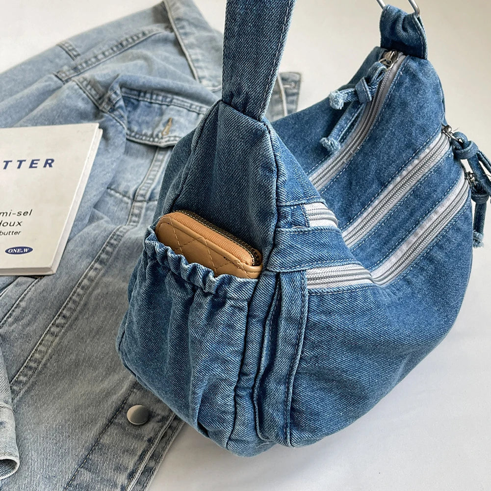 Casual Denim Crossbody Bag