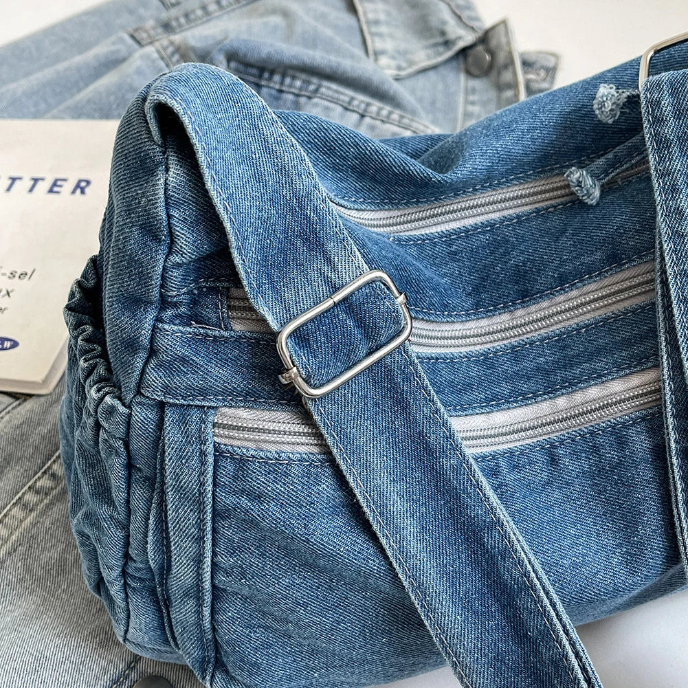 Casual Denim Crossbody Bag