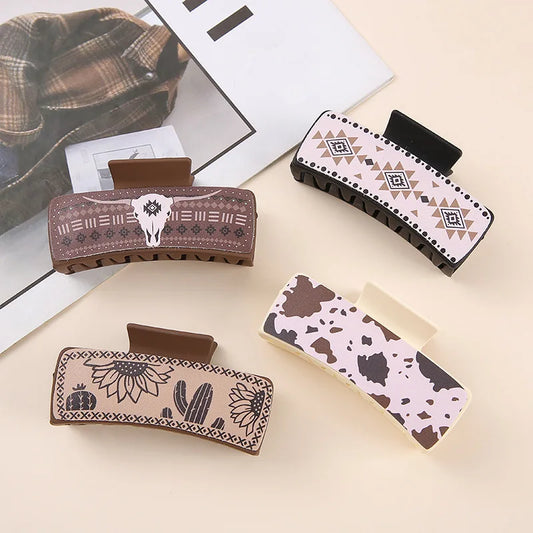 Bull Head Square Hair Clip