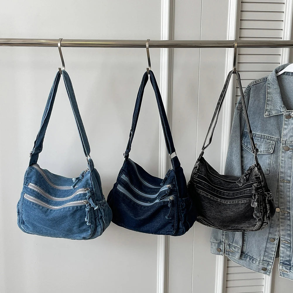 Casual Denim Crossbody Bag