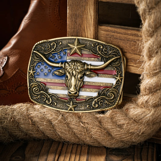 Western style plate buckle belt