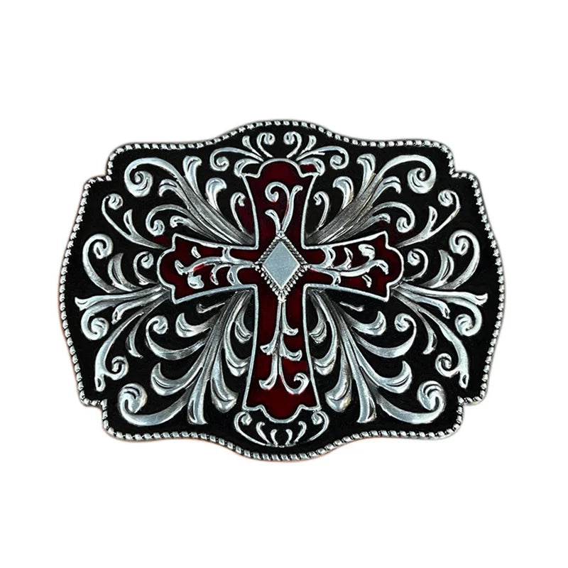 Tang grass cross belt buckle Western style
