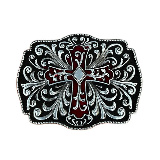 Tang grass cross belt buckle Western style