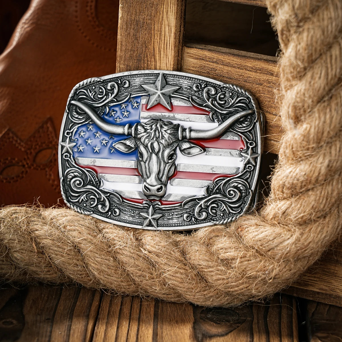Western style plate buckle belt