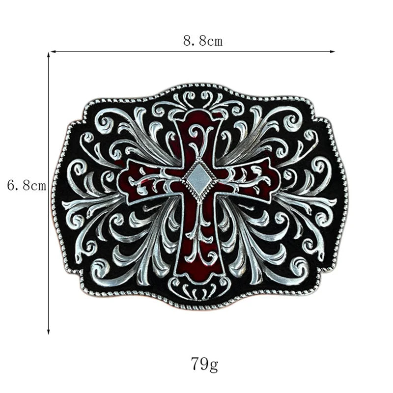 Tang grass cross belt buckle Western style