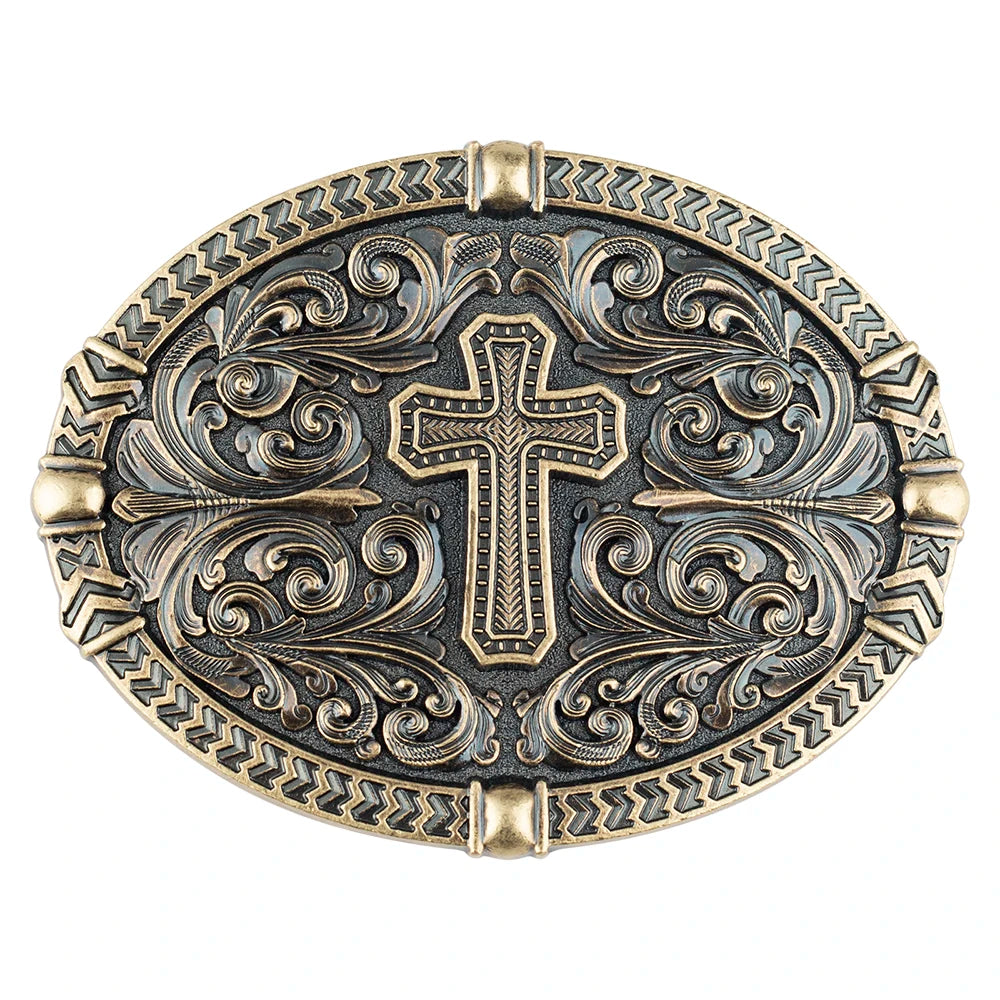 Patterned Cross Belt Buckle