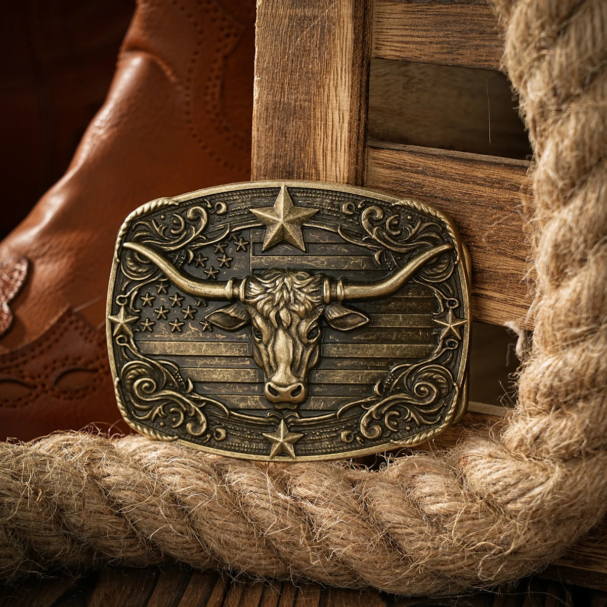 Western style plate buckle belt