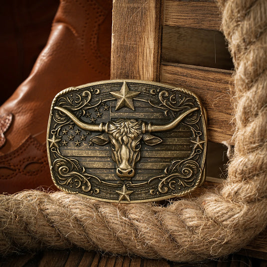Western style plate buckle belt