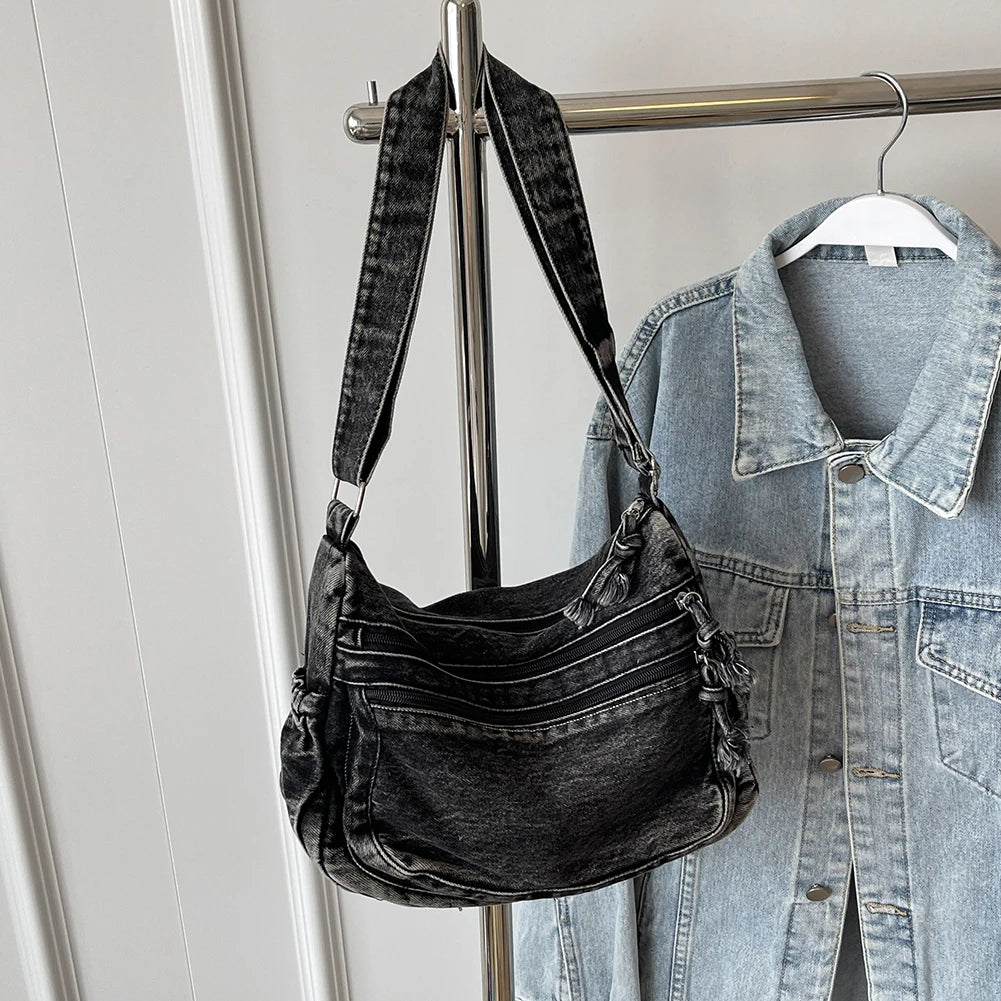 Casual Denim Crossbody Bag