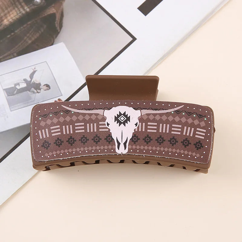 Bull Head Square Hair Clip