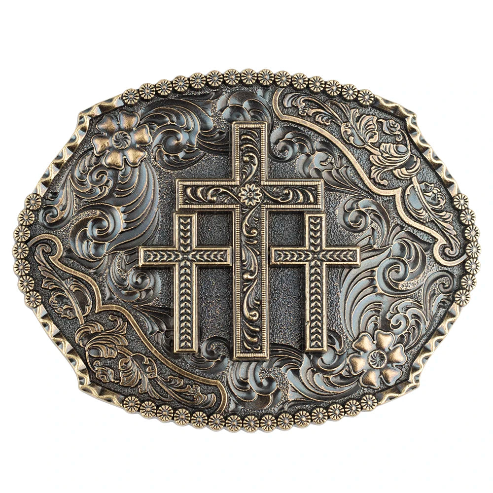 Patterned Cross Belt Buckle